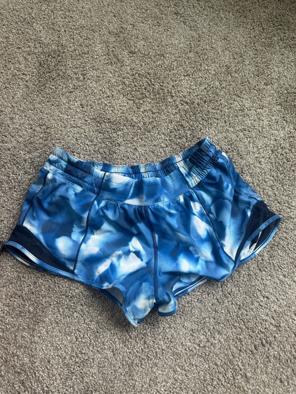 lululemon athletica Blue Tie-Dye Running Shorts